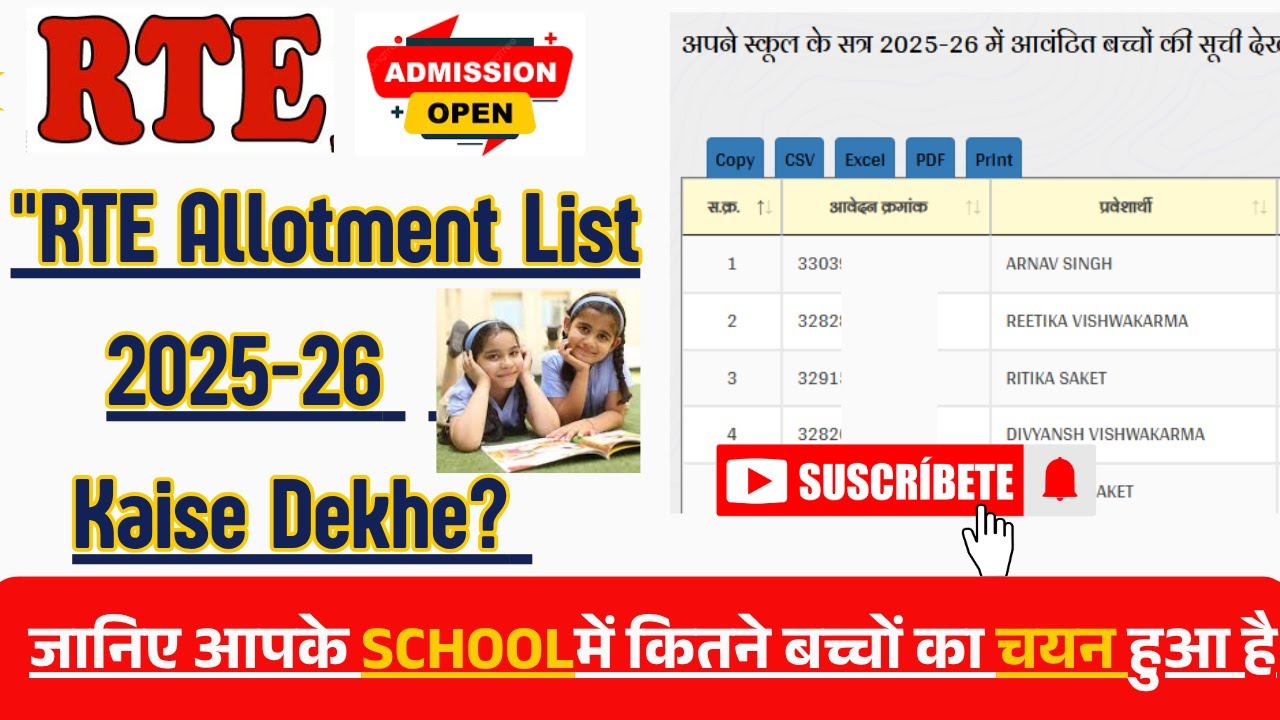 RTE Admission 2025-26: Allotment List Kaise Check Karein?