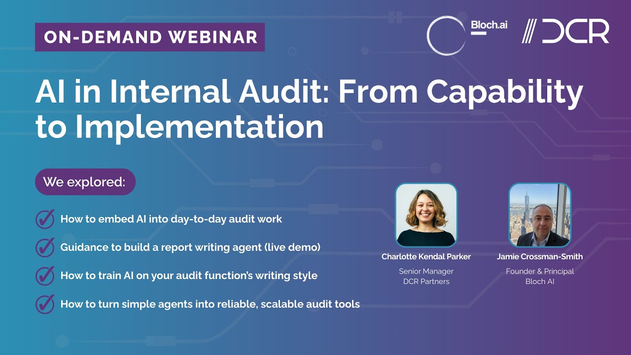 On Demand Webinar - AI in Internal Audit: From Capability to Implementation