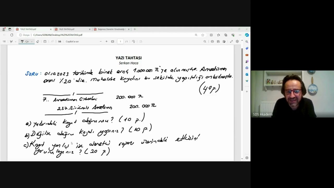 SDS Akademi - Muhasebe Denetimi YET - 2024-1 D&ouml;nemi Kampı (Serkan Hoca İle)