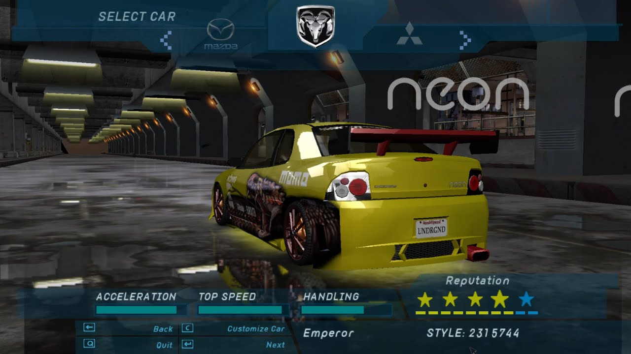 NFS Underground Definitive Edition | Dodge Neon | Customization and Gameplay