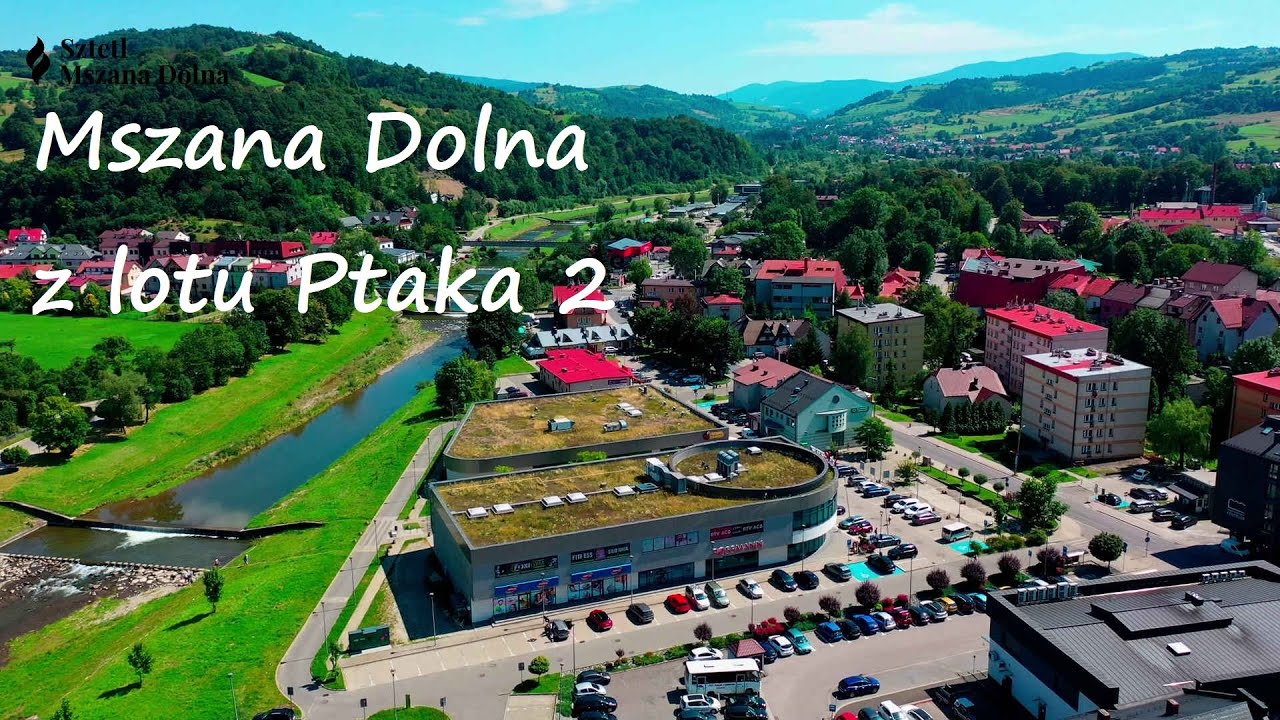Mszana Dolna z lotu Ptaka 2 - sierpień 2023
