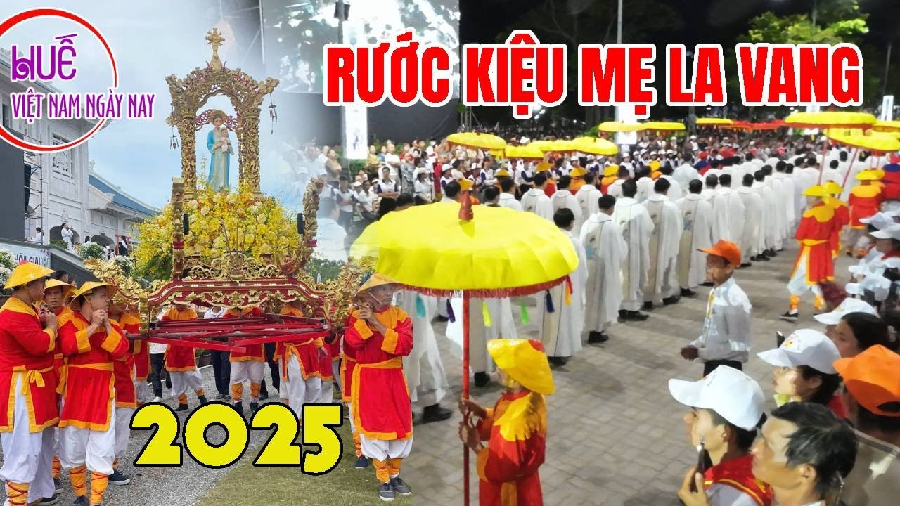 LA VANG 15/8/2025 - Sốt sắng! Đông nghịt giáo dân 4 phương về rước kiệu Đức Mẹ