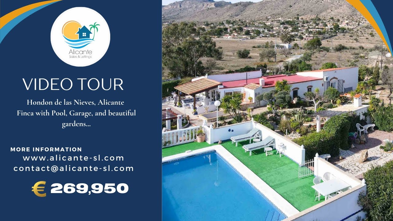 Beautiful Finca with Swimming Pool in Hondon de las Nieves €269.950