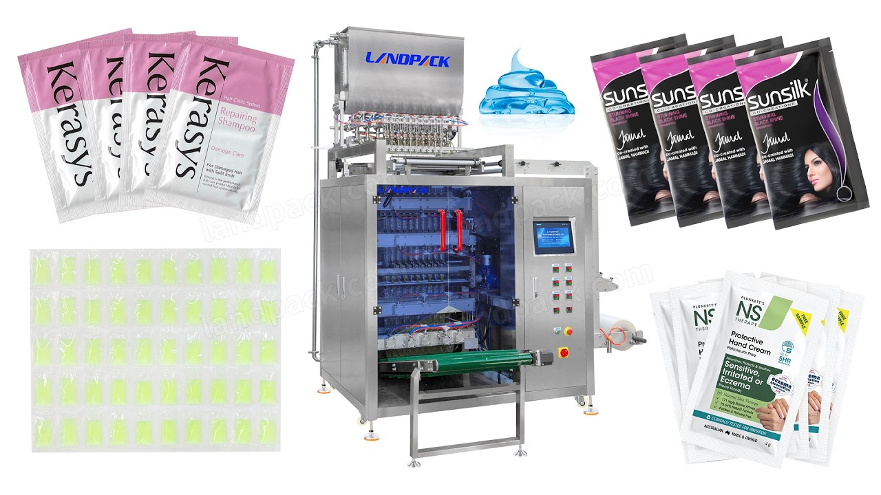 High Speed 4 Sides Seal Liquid Packing Machine Multilane Shampoo Sachet Packaging Machine