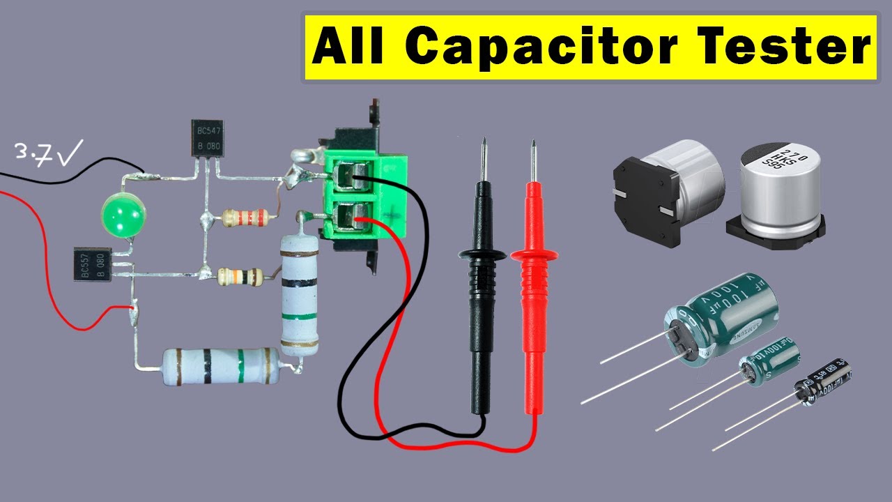 Homemade Capacitor Tester using BC547, Make all capacitor tester