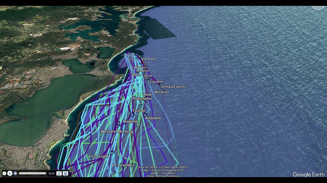 Bird Island Race 2025 replay,  focus on the double handed fleet