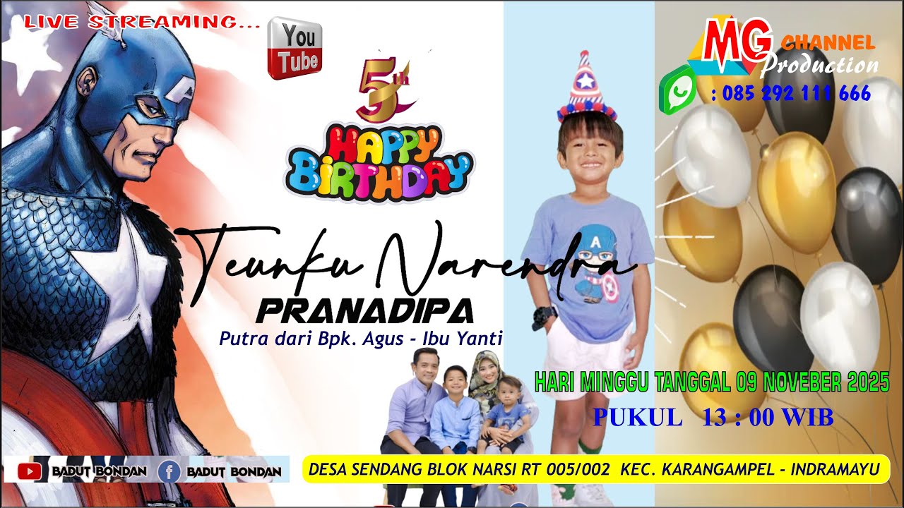 Dokumentasi Hari Ulang Tahun Ke 5 " TEUNKU NARENDRA PRANADIPA " Putra dari Bapak Agus & Ibu Yanti
