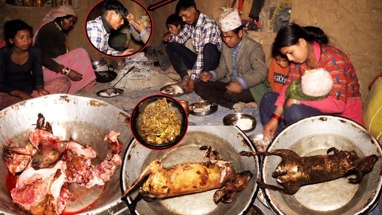 Rabbit curry village recipe || dharme's son in law is coming to help him to build house ||