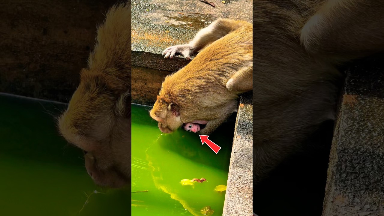OMG!! It&rsquo;s First Birth!! - She Doesn&rsquo;t Know How To Care Her Cute BBY | Monkey kaka |