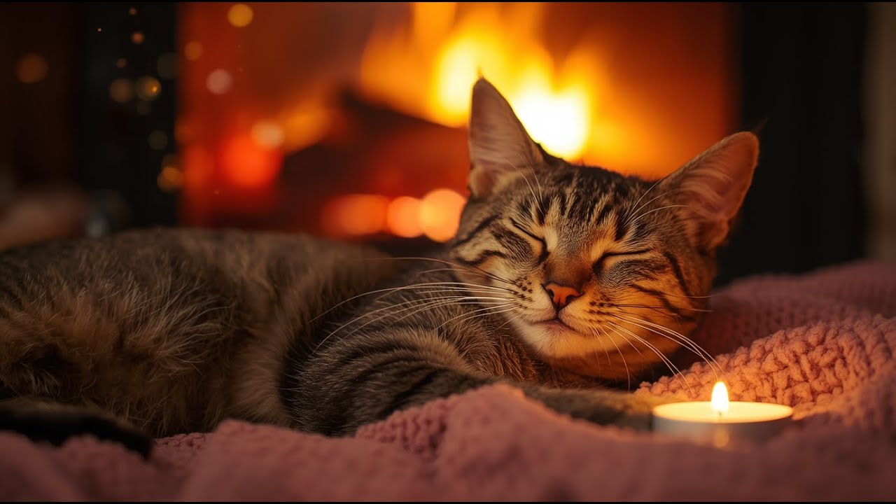 10 Hours of Relaxing Cat Music 🎄 Warm Piano Sounds for Deep Cat Sleep