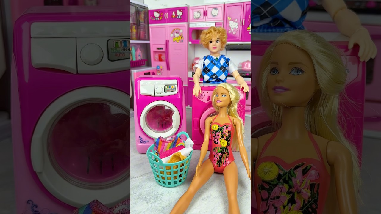 Satisfying With Unboxing Barbie Bath Set Toys, ASMR Video 