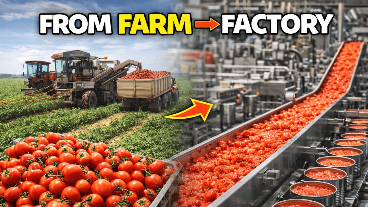 How Millions of Tomatoes Are Harvested & Processed | From Farm to Factory
