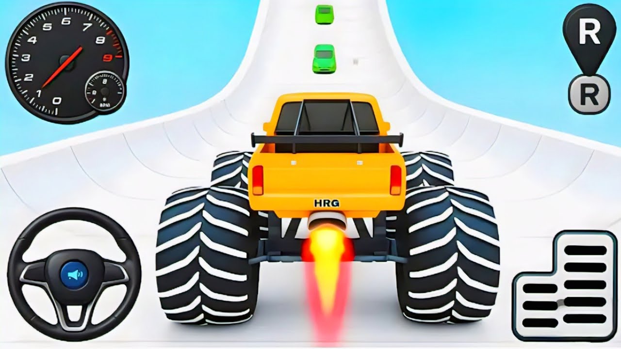 Mega Ramp Challenges Monster Truck Racing & Extreme Stunt 3D Android - Gameplay.