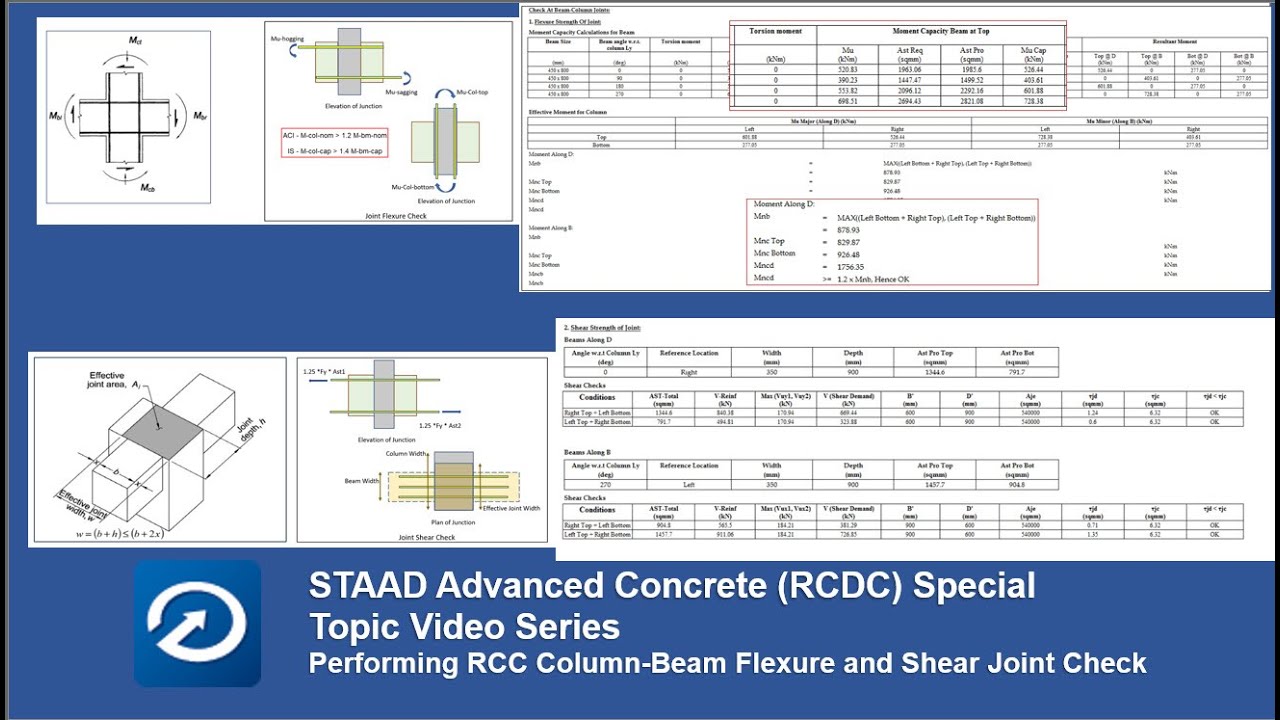 RCC Column-Beam Joint Checks in STAAD Advanced Concrete - Part 3
