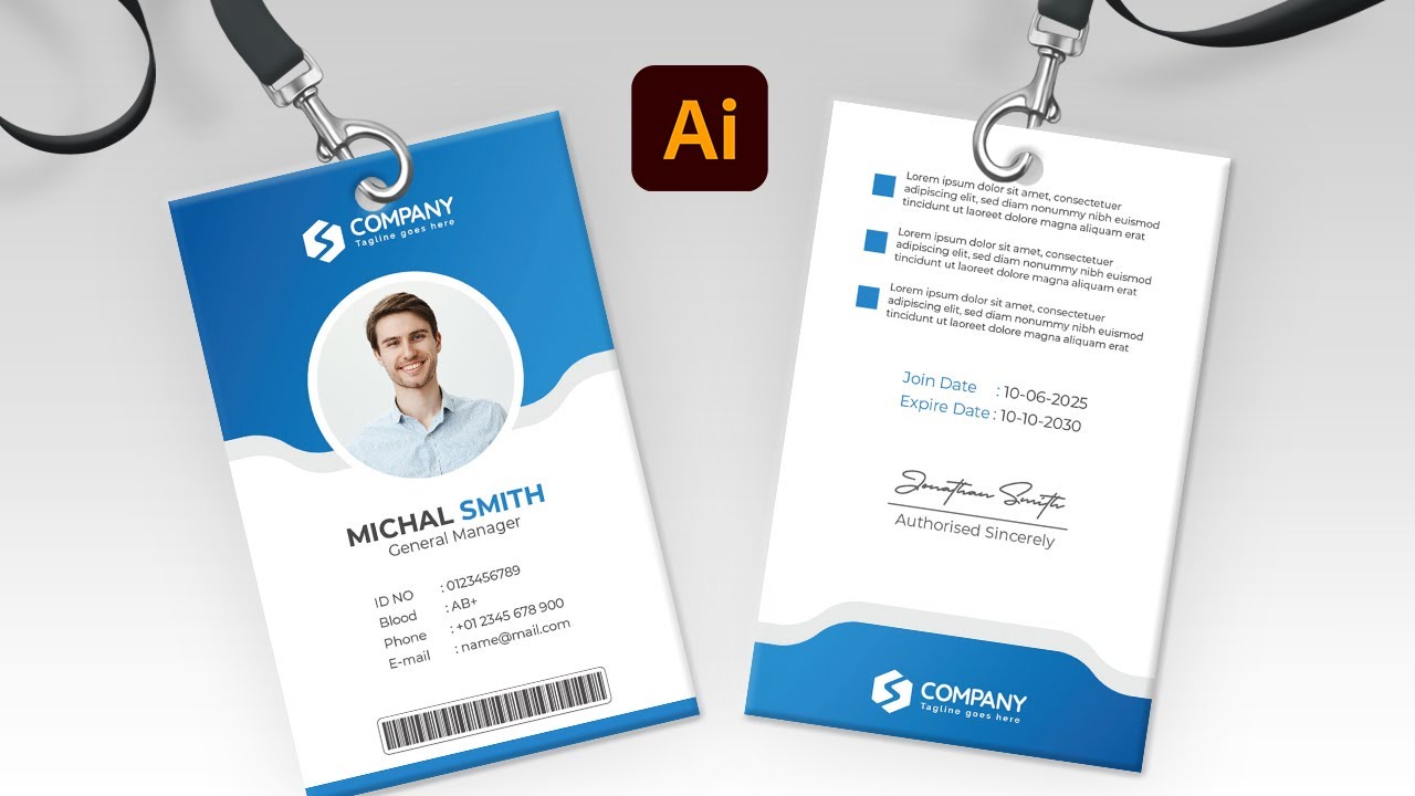 ID Card Design in Adobe Illustrator