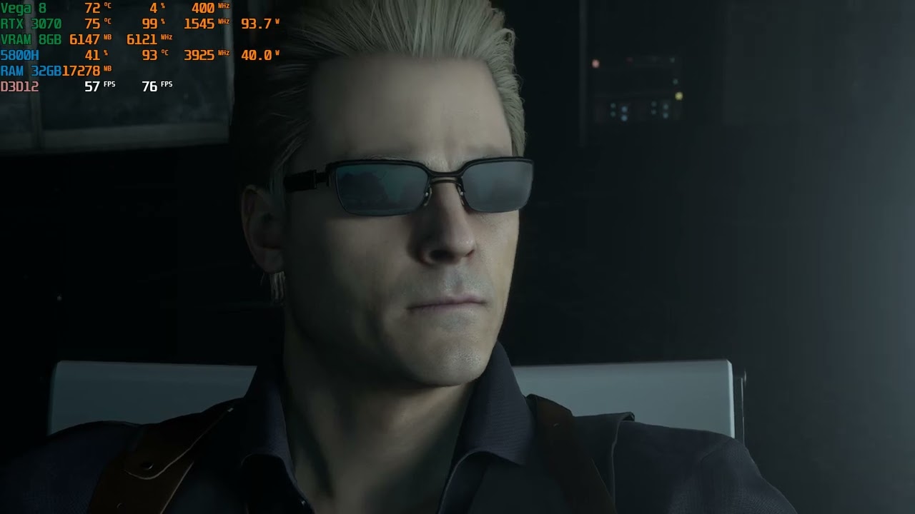 ASUS TUF A15 RTX 3070 Resident Evil 4  RT ON