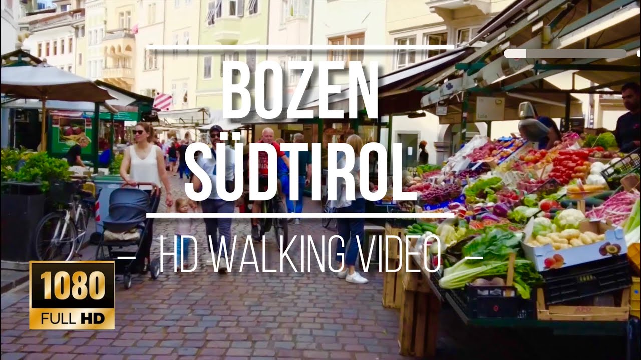 Stadtrundgang in Bozen Südtirol (HD walking video)