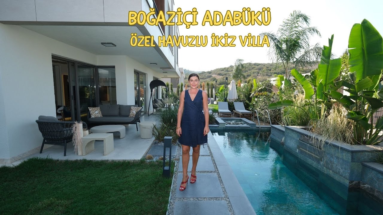 Boğaziçi Adabükü Plajlı Sitede Özel Havuzlu 3+1 İkiz Dublex Villa