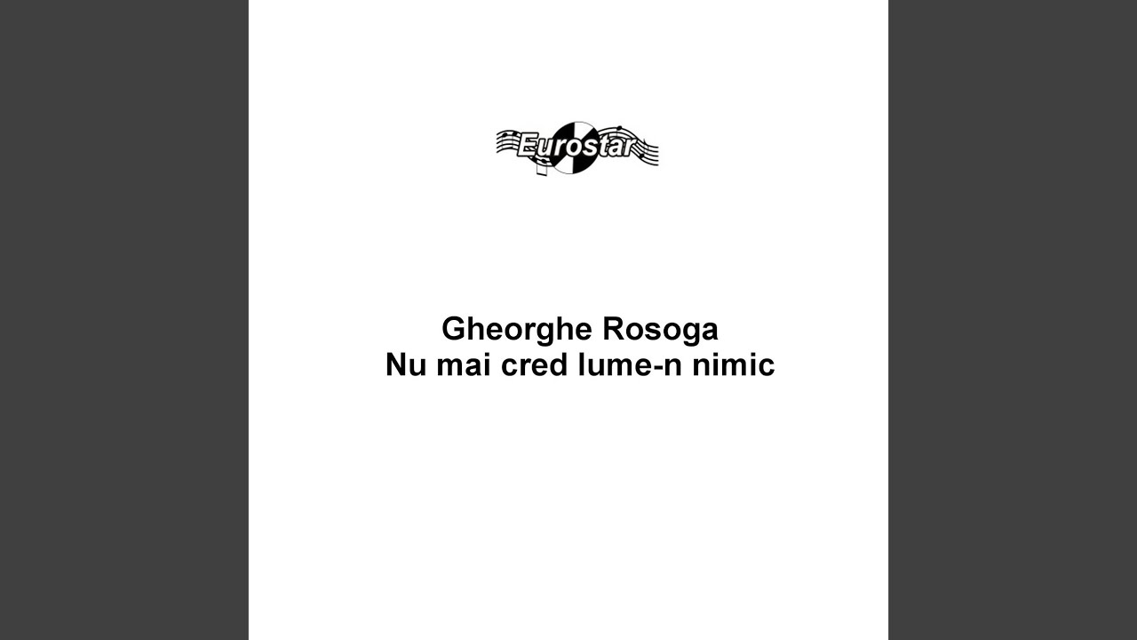 Nu mai cred lume-n nimic