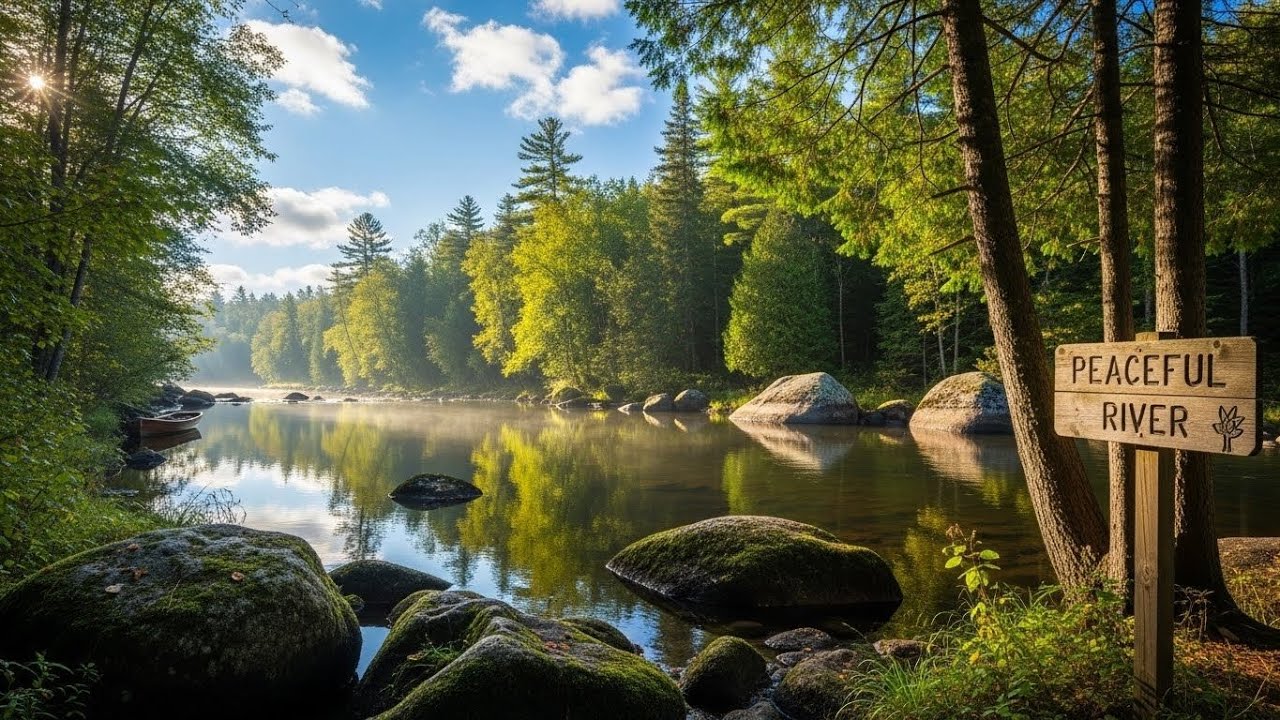 Tranquil River in Forest 🌲🌊 Relaxing Nature Ambience for Focus and Serenity #2764