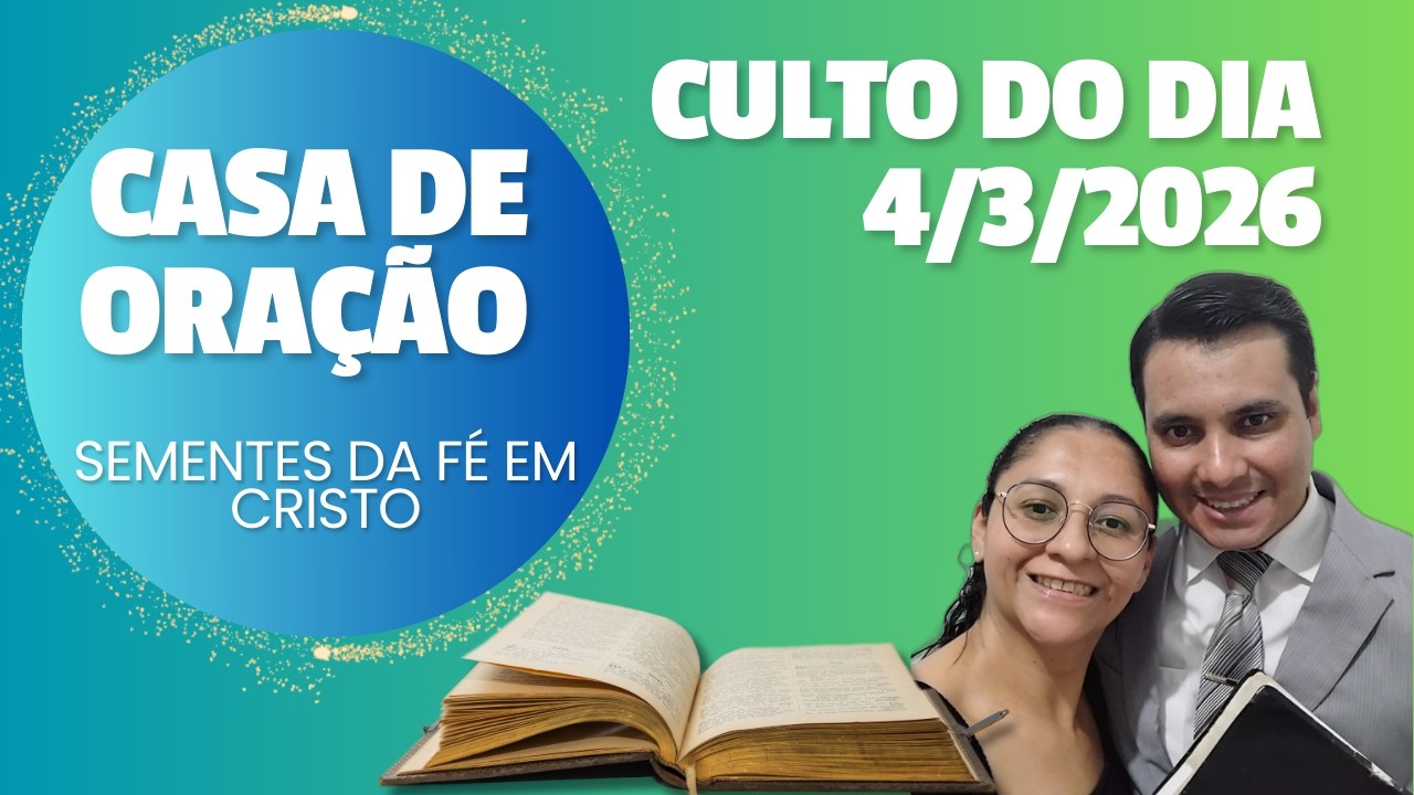 Culto no lar do dia 4/3/2026. Tema: O caráter de Jonas reflete a preocupação com as vidas e Deus.