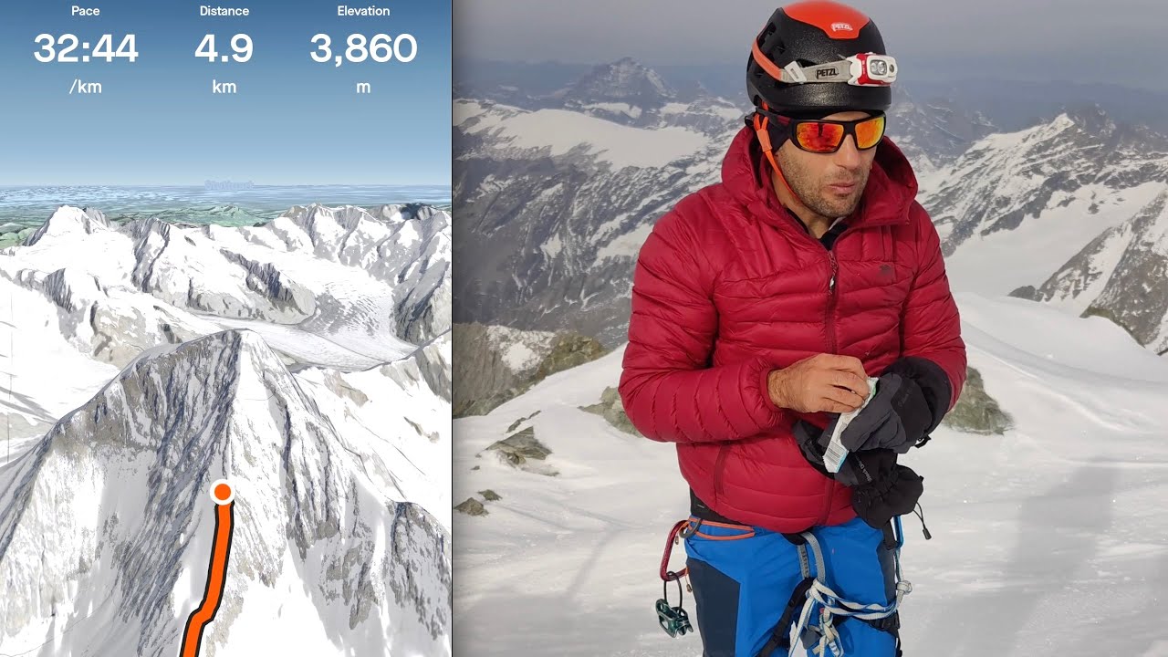 Aletschhorn, Normal Route via South-West ridge