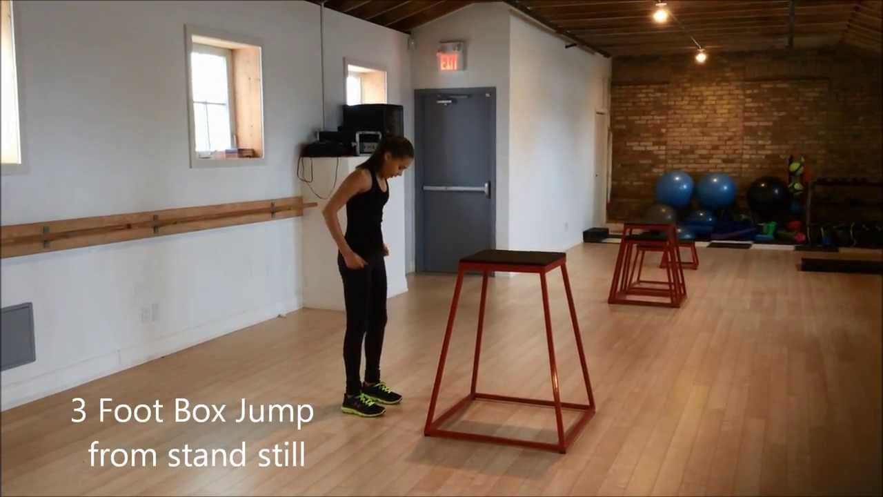 Figure Skater Bootcamp- Michaela Du Toit Clears the 3 Foot Box Jump