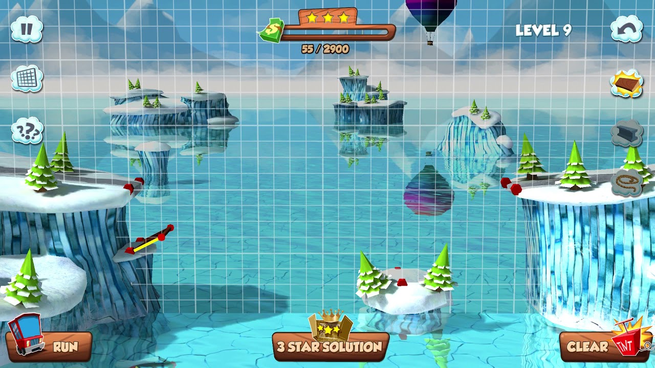 Bridge building simulator) arctic lvl 9 walk through 3🌟