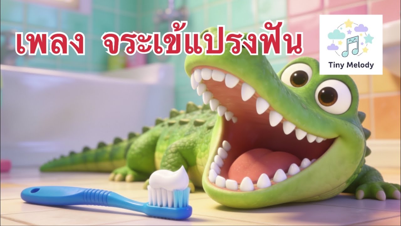เพลง จระเข้แปรงฟัน 🦷 | เพลงเด็กอนุบาล ฟันสะอาด | TinyMelody