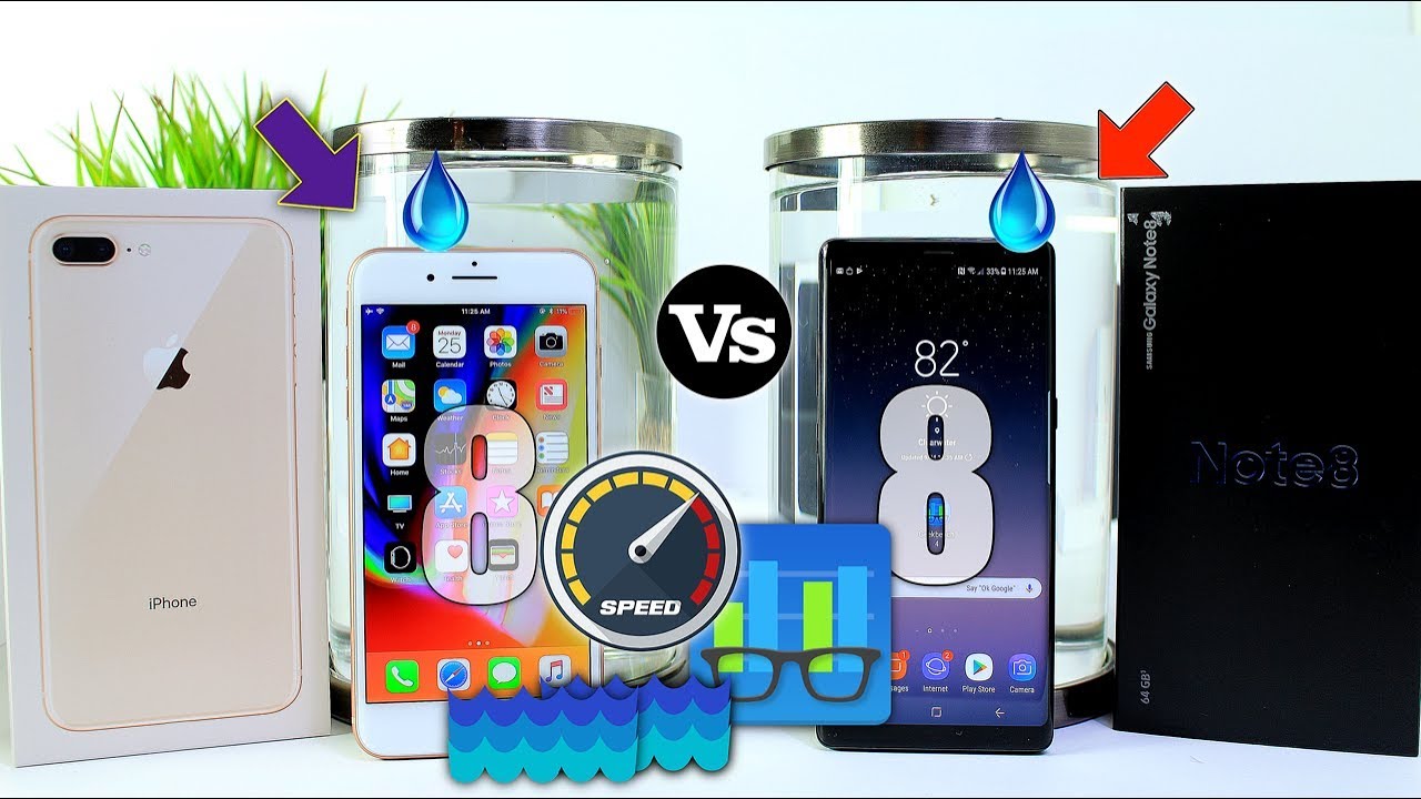 iPhone 8+ Vs Galaxy Note 8 Water & Performance TEST