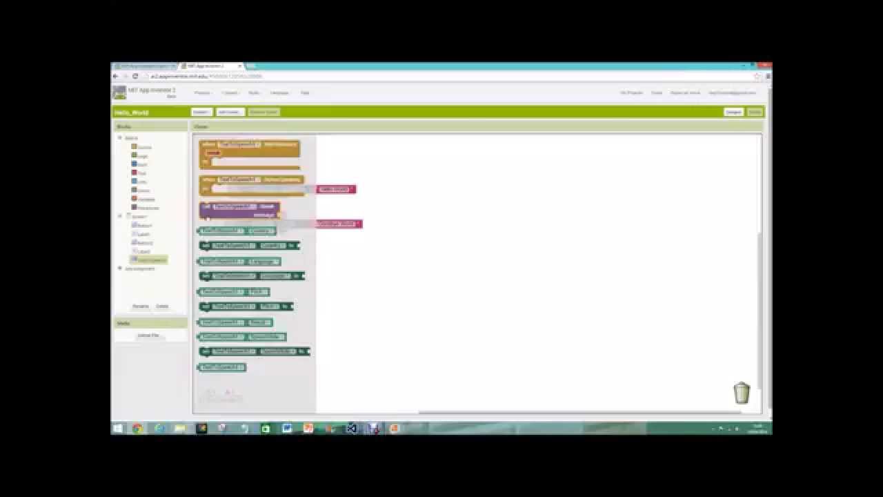 Hello World Tutorial - MIT app inventor