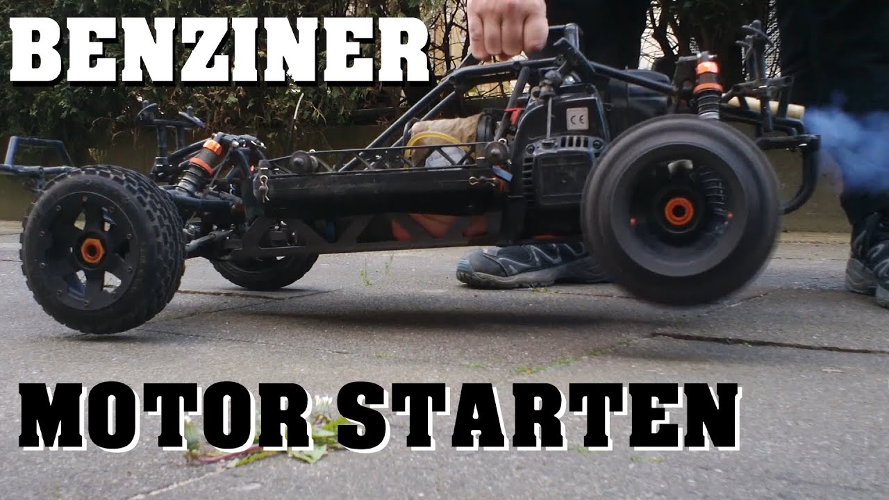 Benziner Großmodell Motor starten - Verbrenner 1:5 1:6 Zenoah Baja Carbon Fighter FG HPI