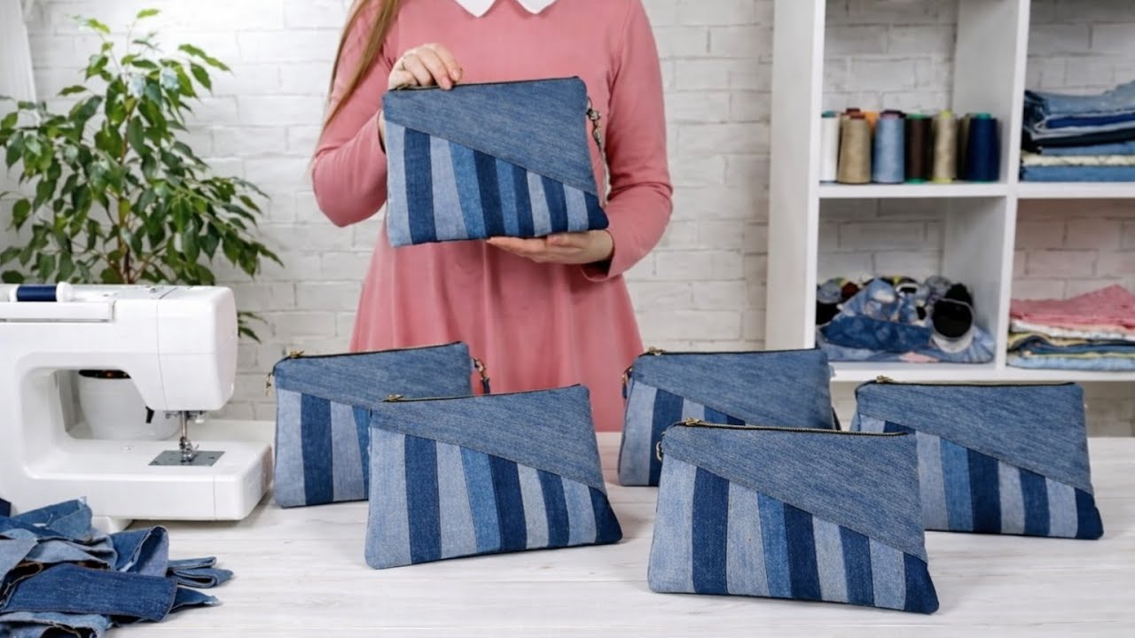 DIY Patchwork Ipad/Notebook Pouch | Upcycled Denim Sewing Tutorial #diy #handmade 