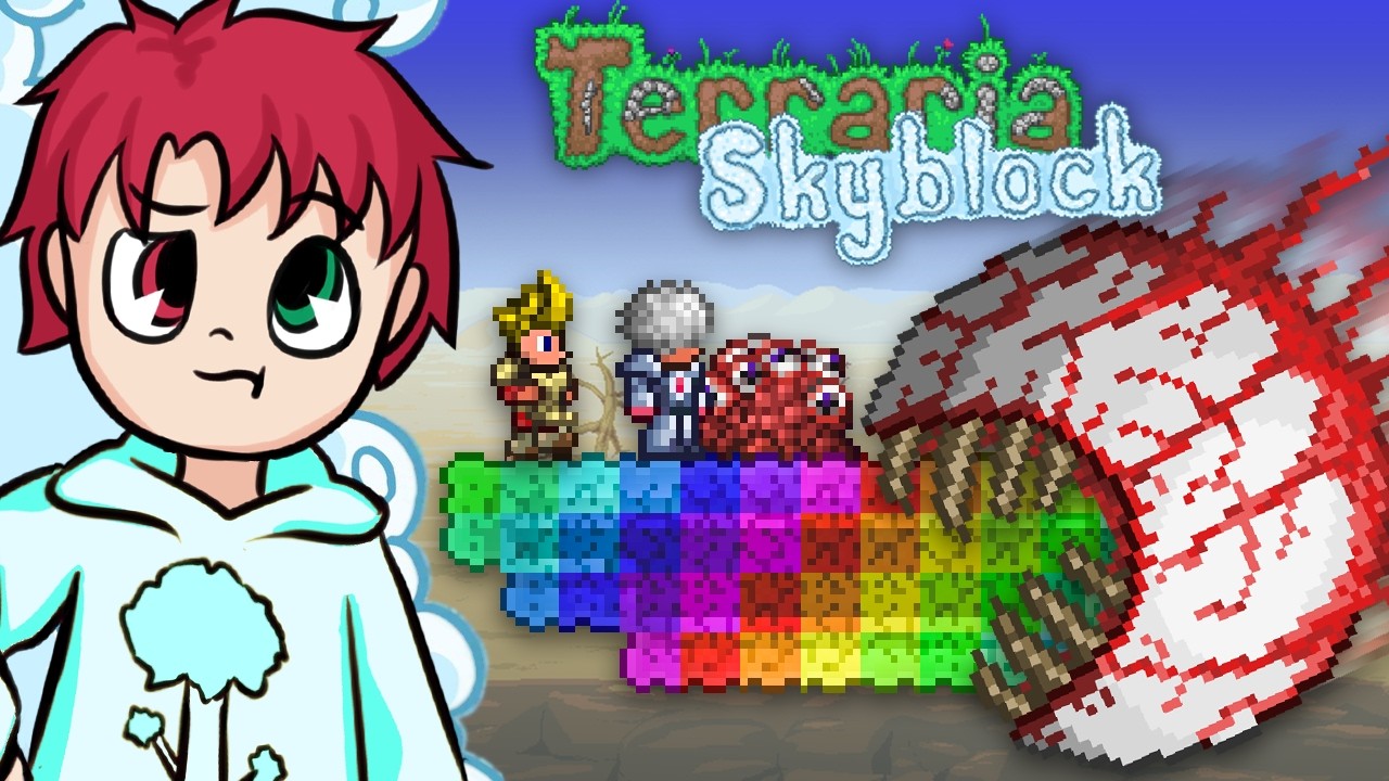 OKO i GAMINGOWA PUSTYNIA ☁️ TERRARIA 1.4.5: SKYBLOCK #5 [Legendary Mode]