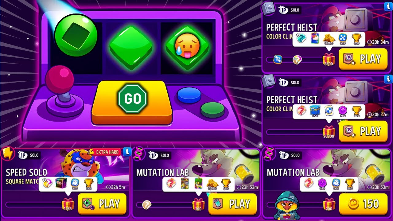 MATCHINKO SLOT: 1608 TOKENS🔥 x5 Solo: EXTRA HARD Square Match, Mutation Lab 200/300 DNA, Color Climb