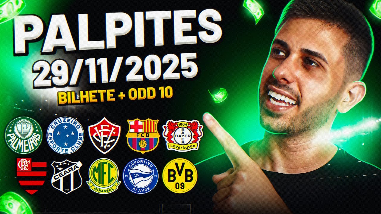 PALPITES DE FUTEBOL DO DIA 29 11 2025 + BILHETE PRONTO E M&Uacute;LTIPLA ODD ALTA