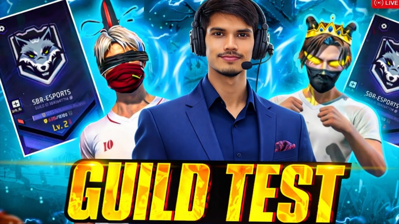 🔴Live Free Fire Max - Guild Test + 4 VS 4 Esports 💥 SBR YT With Facecam 🎯