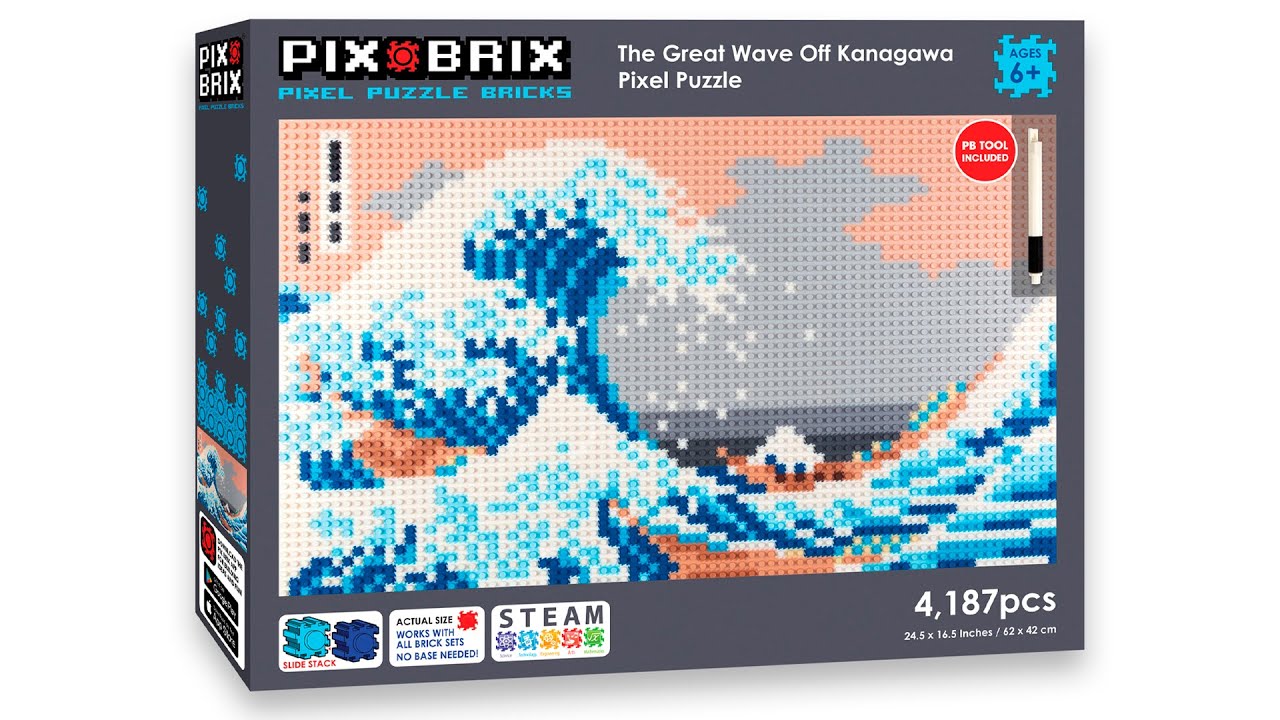 Crea tu propio cuadro de la Gran Ola de Kanagawa 👉🏼 Great Wave Puzzle ⭐ Unboxing y Review - Pix Brix
