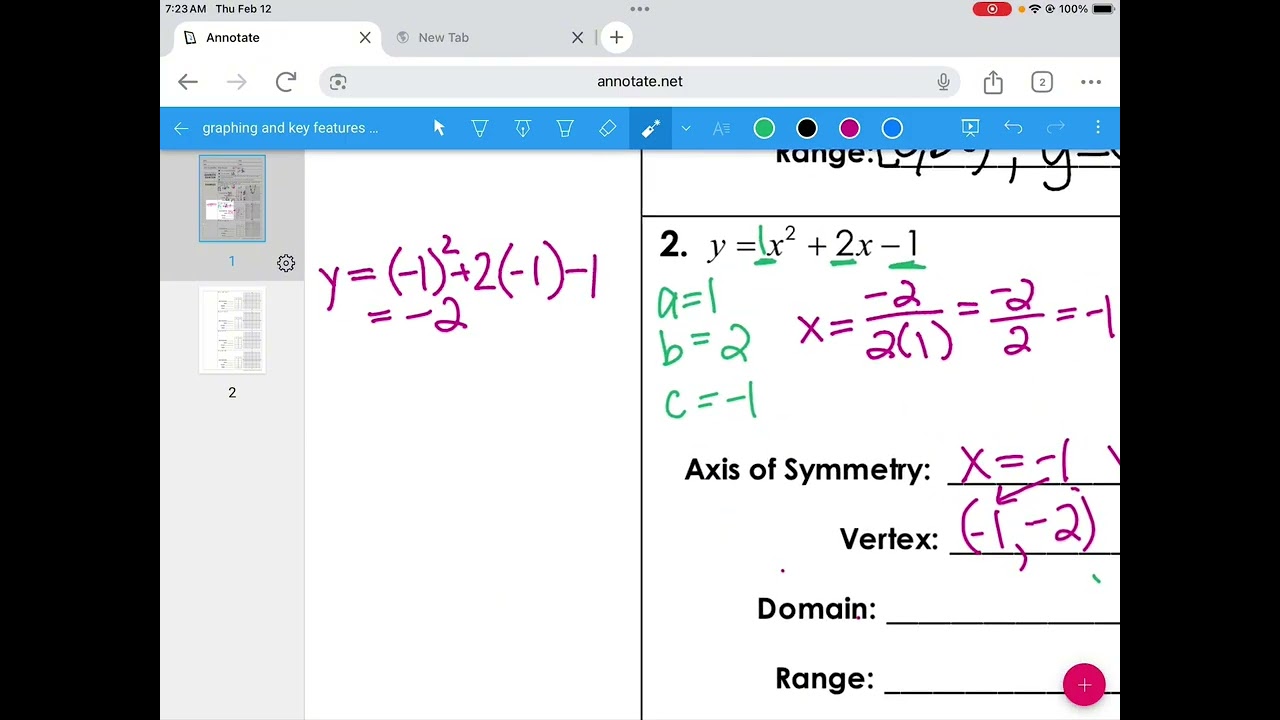 Graphing Quadratics Notes