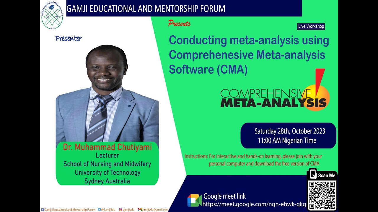 Conducting meta analysis using Comprehensive Meta-analysis Software (CMA)