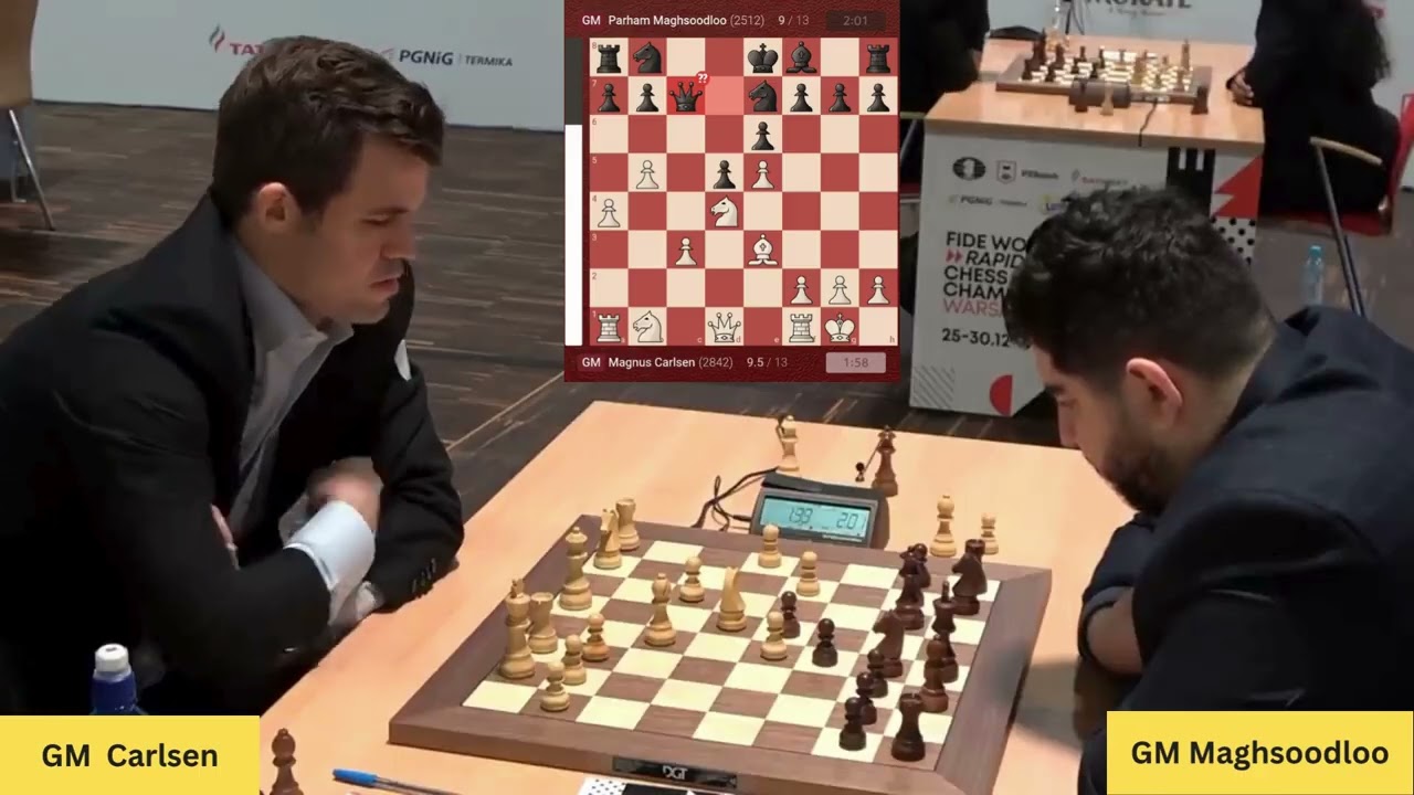 Magnus Carlsen vs Parham Maghsoodloo | Round 13 | FIDE World Blitz 2021 ♟️🔥 #chess #grandmaster