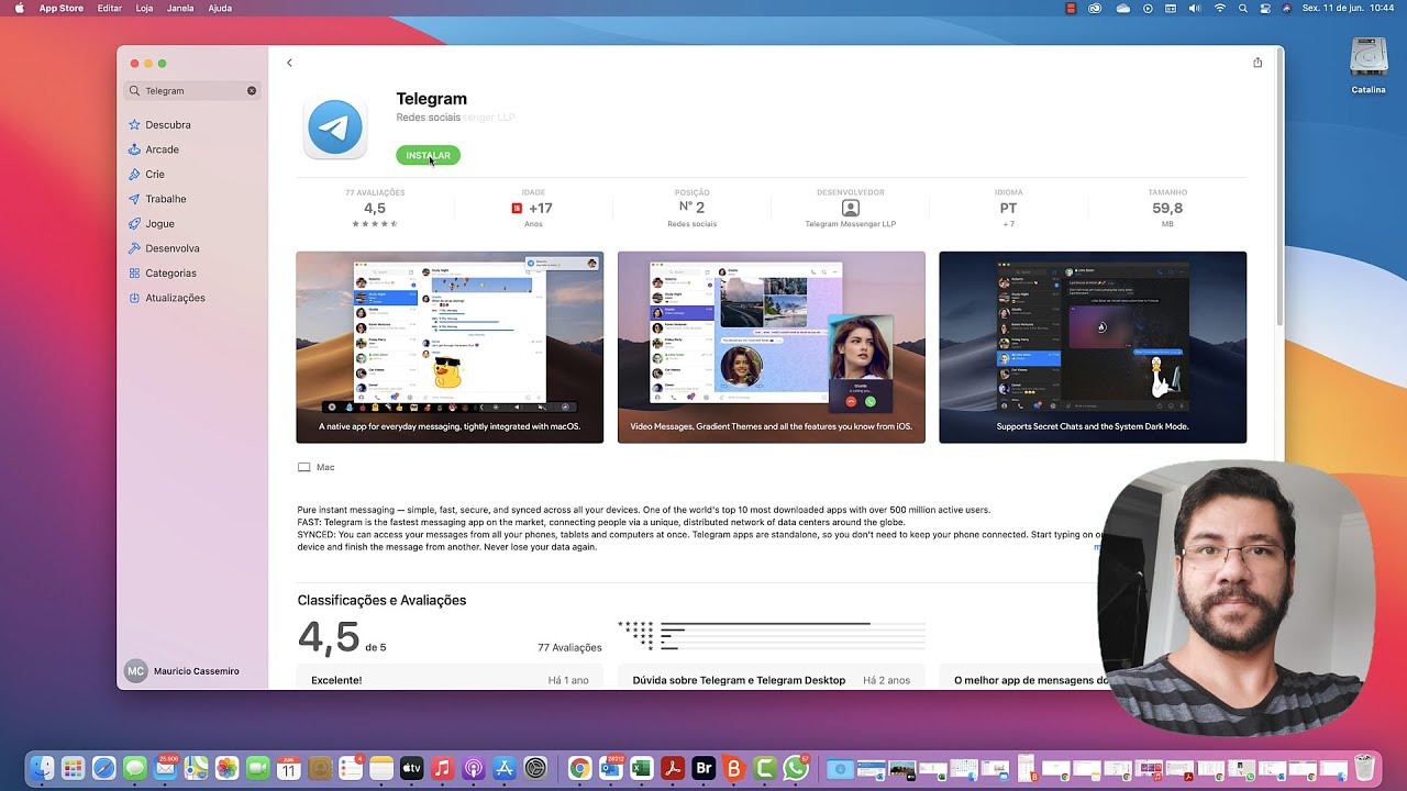 Baixando, instalando e usando o Telegram no Mac