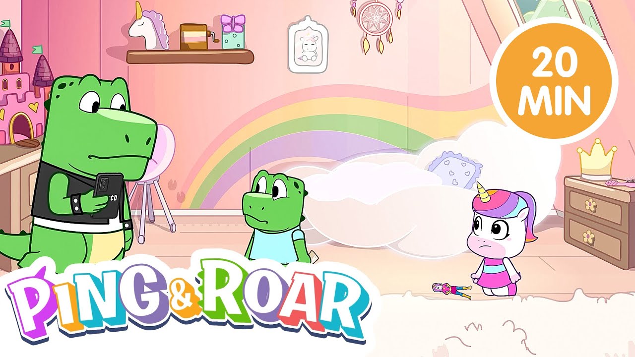 ✨🎬 Aventuras de Ping y Roar | 20 Minutos de Diversión Infantil (Dino y Unicornio)