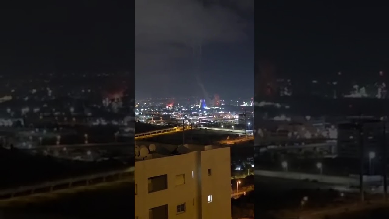 Missiles Strike Haifa Power Plant and Refinery #iranisrael
