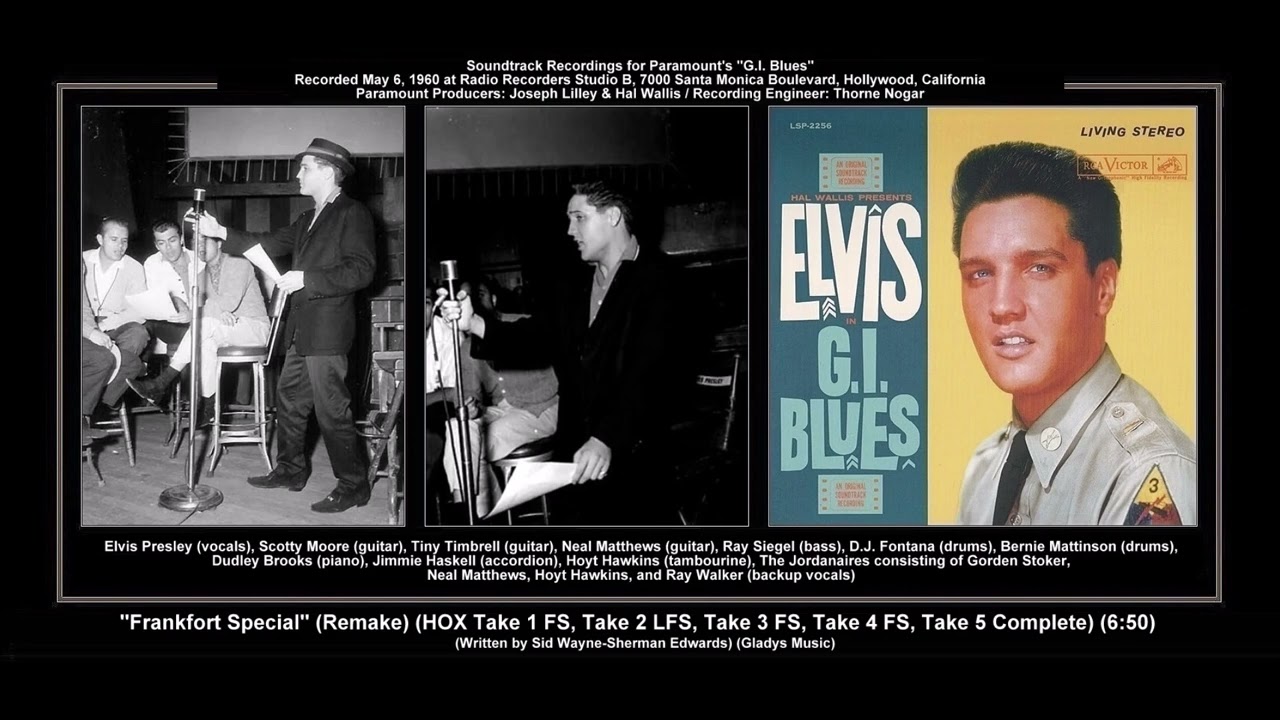 *(1960) RCA ''Frankfort Special'' (Remake) (HOX Takes 1, 2, 3, 4, Take 5 Complete) Elvis Presley