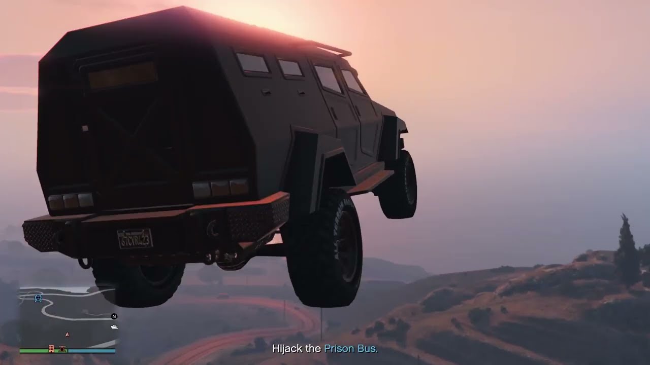 GTA 5 Online Hijack The Prison Bus And Use It To Get Into The Prison To Take Out The Guard