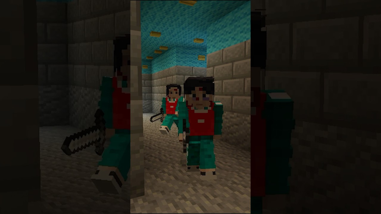 EL JUEGO DEL CALAMAR en MINECRAFT, y en un minuto #minecraft #minecraftshorts #squidgame #shorts