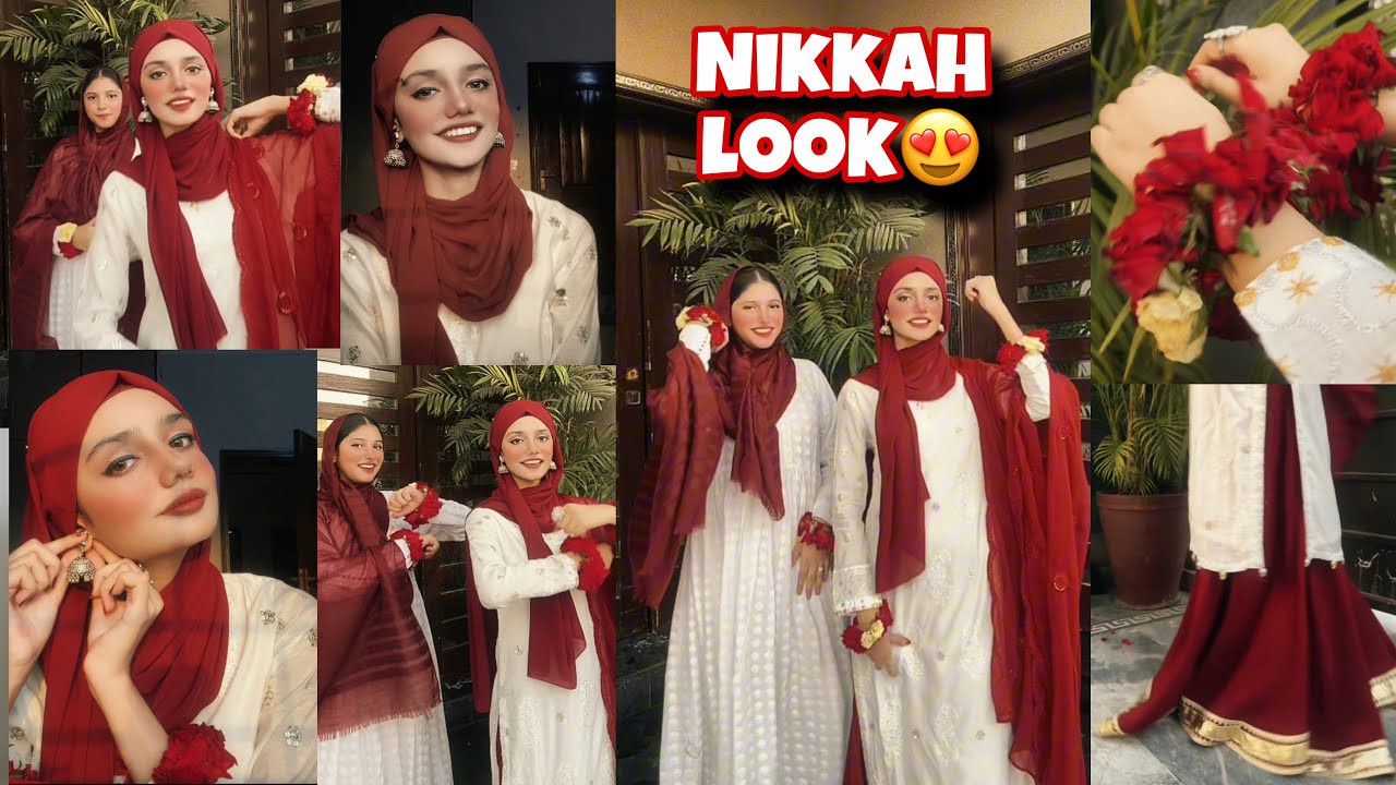 GRWM For My Nikkah Look 👀😍 || Makeup Tutorial💄& Hijab Tutorial🧕