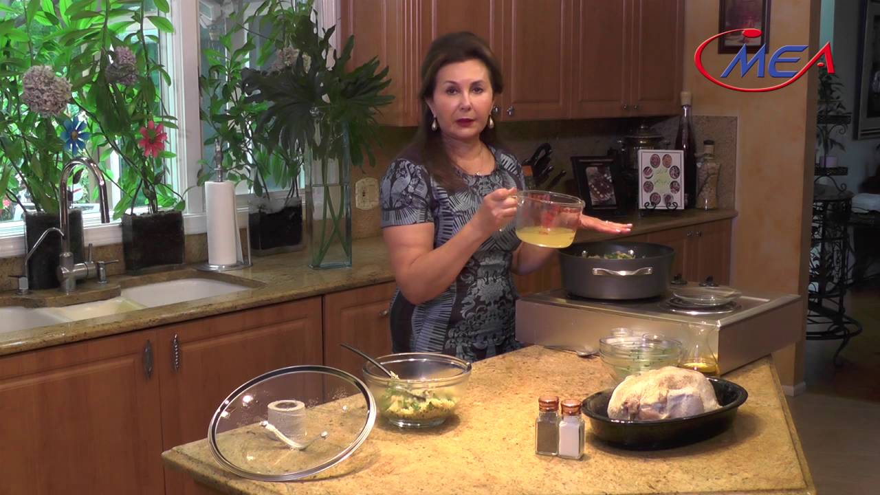 دجاج محشي مع البرغل مشوي stuffed roasted chicken with burghul, samira's kitchen episode # 185 part 1