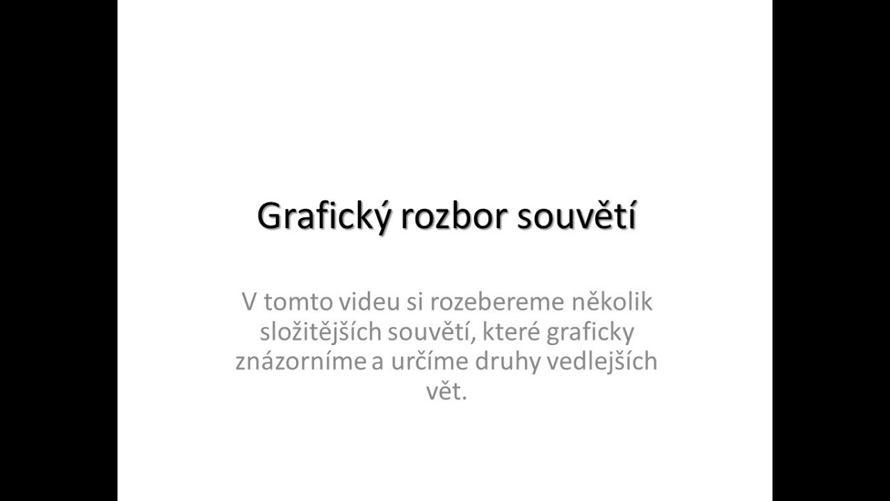 Grafický rozbor souvětí a určení vět vedlejších